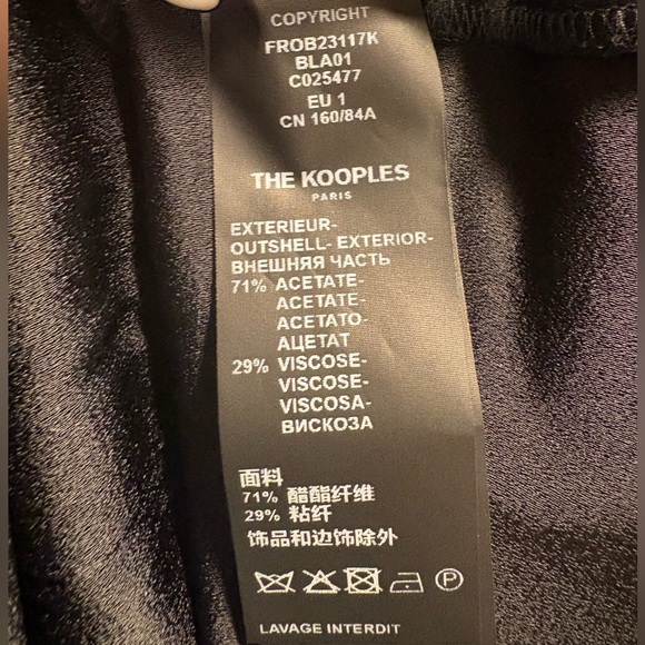 The Kooples Paris “Underground Sateen” Black Midi Dress – Size 1=a small - Picture 5 of 5